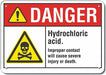 Aluminum HCL Acid Danger Sign 7x10in