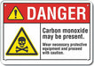 Alum Carbon Monoxide Danger Sign 10x14in