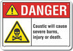 Rflct Caustic Danger Sign 10x14in Alum