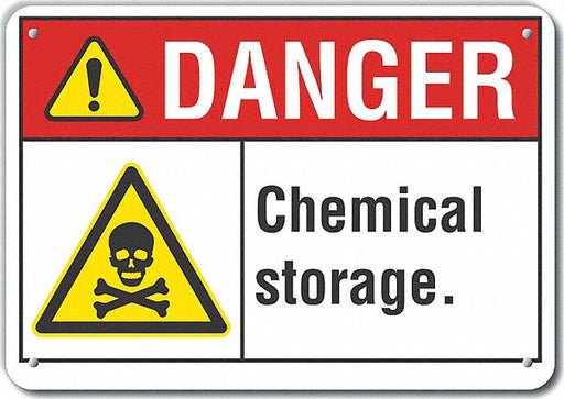 Alum Chemicals Danger Sign 7x10in Alum