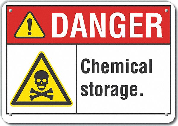 Chemicals Danger Sign 10x14in Plastic