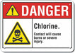 Alum Chlorine Danger Sign 7x10in Alum