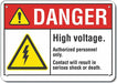 Danger Sign 7 in x 10 in Aluminum