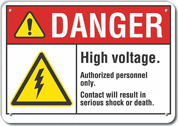 High Voltage Danger Sign 10x14in Plastic