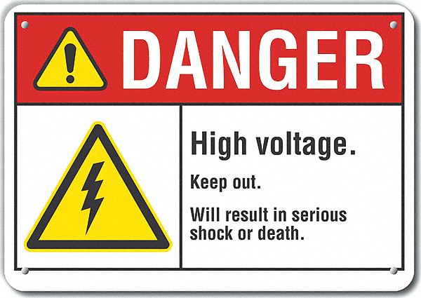 High Voltage Danger Sign 10inx14in Alum