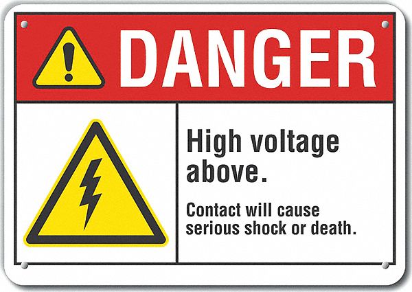 High Voltage Danger Sign 10x14in Plastic