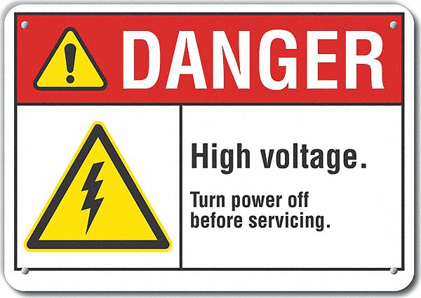 Alum High Voltage Danger Sign 7x10in