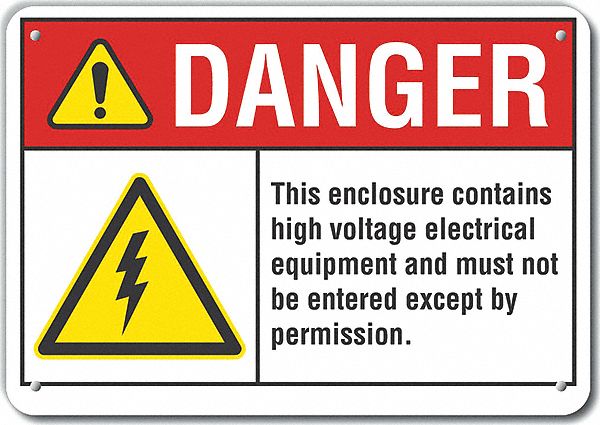 Alum High Voltage Danger Sign 7x10in