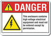 Rflct High Voltage Danger Sign 10x14in
