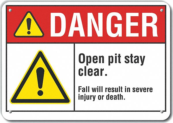 Danger Sign 7 in x 10 in Aluminum