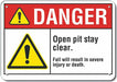 Open Pit Danger Sign 10inx14in Aluminum