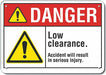 Rflct Low Clearance Danger Sign 10x14in