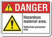 Alum Hazardous Mtrl Danger Sign 10x14in