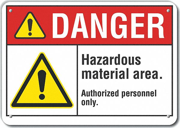 Rflct Hzrdous Mtrl Danger Sign 10x14in