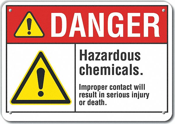 Alum Hazardous Chem Danger Sign 10x14in