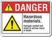 Rflct Hzrdous Mtrl Danger Sign 7x10in