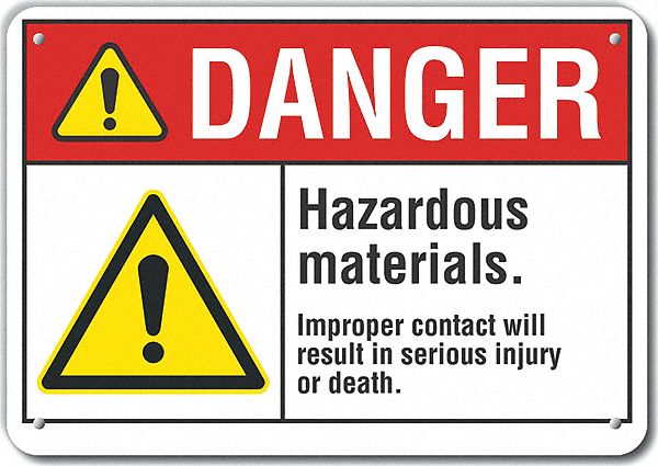 Hzrdous Mtrl Danger Sign 10x14in Plastic