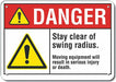 Stay Clear Danger Sign 10inx14in Plastic