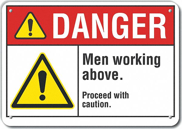 Danger Sign 7 in x 10 in Aluminum