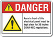 Rflct Elec Panel Dangr Sign 10x14in Alum