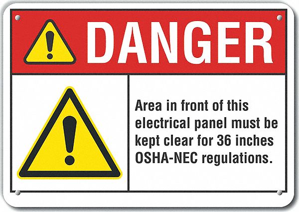 Elec Panel Danger Sign 10x14in Plastic