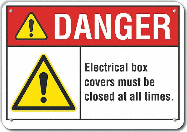Rflct Elec Panel Danger Sign 7x10in Alum