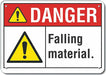 Rflctv Falling Mtrl Danger Sign 10x14in