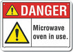 Rflct Microwave Danger Sign 10x14in Alum