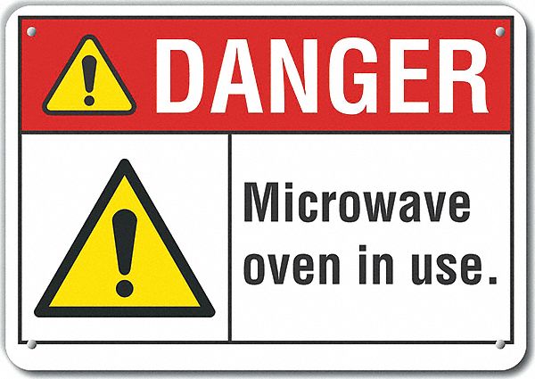 Rflct Microwave Danger Sign 10x14in Alum