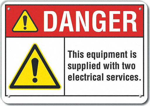 Alum Electrcl Hazard Danger Sign 10x14in
