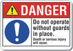 Alum Machine Guards Danger Sign 10x14in