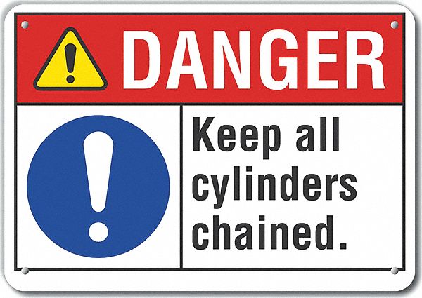 Rflct Cyl Handling Danger Sign 10x14in