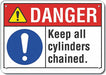Cyl Handling Danger Sign 10x14in Plastic