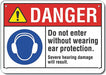 Rflct Ear Danger Sign 7x10in Aluminum