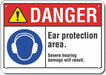 Rflct Hearing Danger Sign 7x10in Alum
