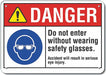 Reflective Eye Danger Sign 10x14in Alum
