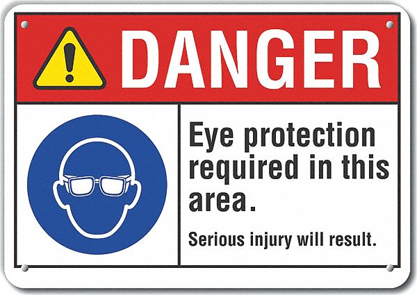 Rflct Eye Danger Sign 7x10in Aluminum