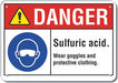 Rflct Sulfuric Acid Danger Sign 10x14in