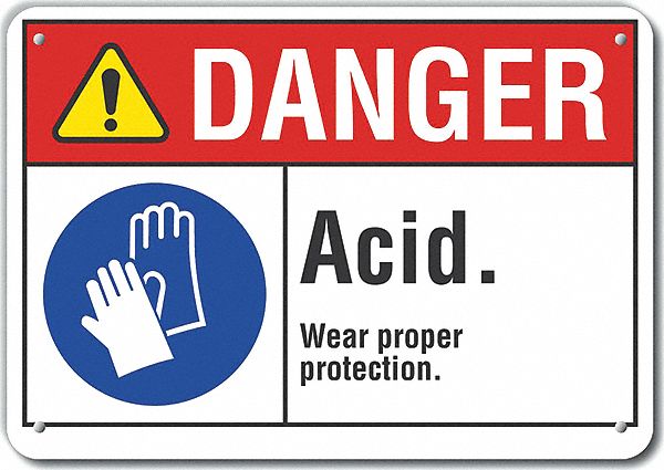 Alum Acid Danger Sign 10x14in Alum
