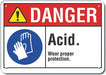 Rflct Acid Danger Sign 10x14in Aluminum