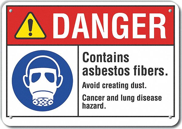 Asbestos Danger Sign 7inx10in Plastic
