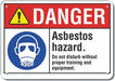 Alum Asbestos Danger Sign 7x10in Alum