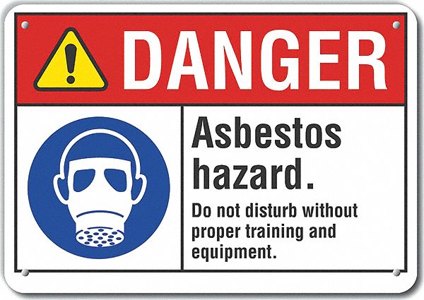 Alum Asbestos Danger Sign 7x10in Alum