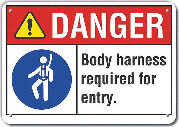 Body Harness Danger Sign 10x14in