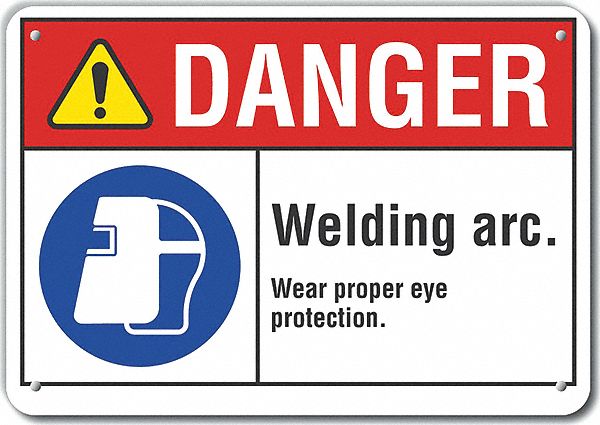 Plastic Eye Danger Sign 10x14in Plastic