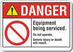 Machine Operation Danger Sign 10x14in