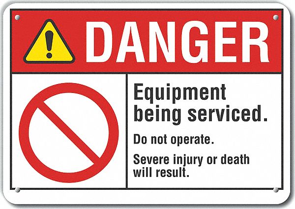 Machine Operation Danger Sign 10x14in