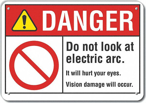Alum Welding Safety Danger Sign 7x10in