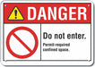 Confined Space Danger Sign 7x10in Plastc