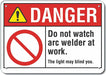 Rflct Welding Danger Sign 10x14in Alum